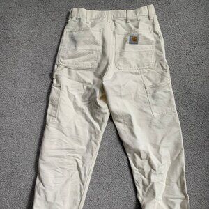 Carhart White Cargo Pants Mens 30x32 stained